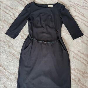MM LaFleur Black Sheath Dress with Sleeves